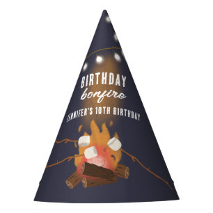 Bonfire & Camping Outdoor Campfire Birthday Party Hat