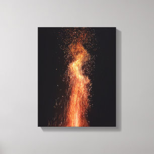 Bonfire Flames Sparks Original fire photography Canvas Print