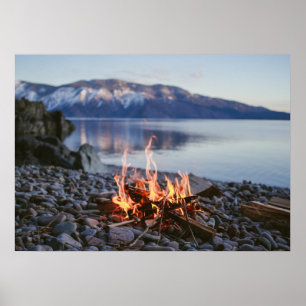 Bonfire Lake Beach Nature Wall Poster