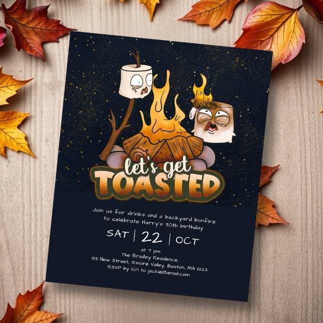 Bonfire Let's Get Toasted Birthday Invitation (Creator Uploaded)