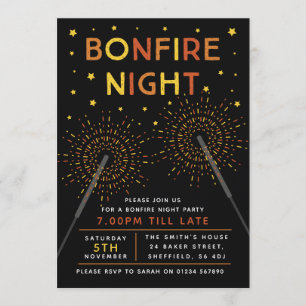 Bonfire Night Party invitation