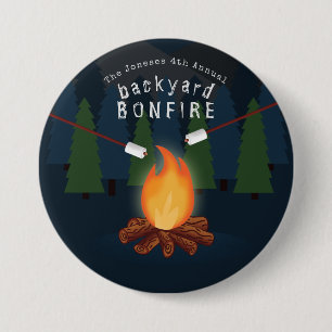 Bonfire Party 3 Inch Round Button