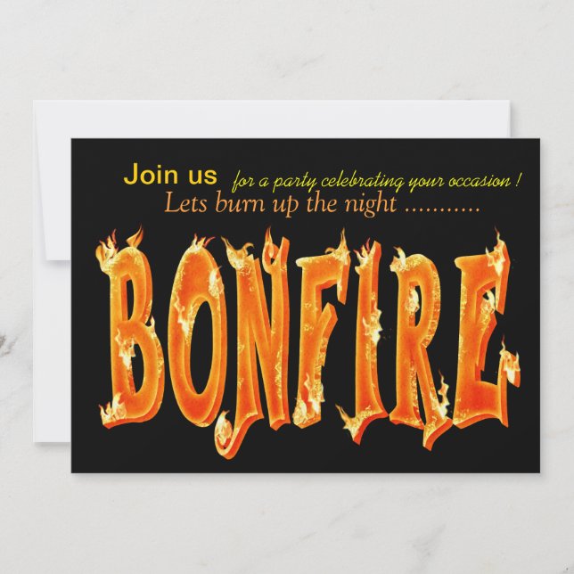 Bonfire party invitations (Front)