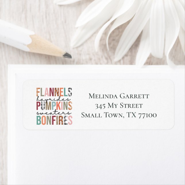 Bonfires Flannel Pumpkins Fall Thanksgiving Label (Insitu)