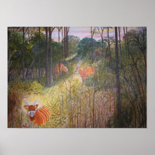 Bongo Antelopes painting Poster