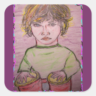 bongo boy square sticker