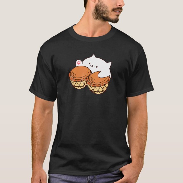 Bongo Cat merch Cute  cat meme T-Shirt (Front)