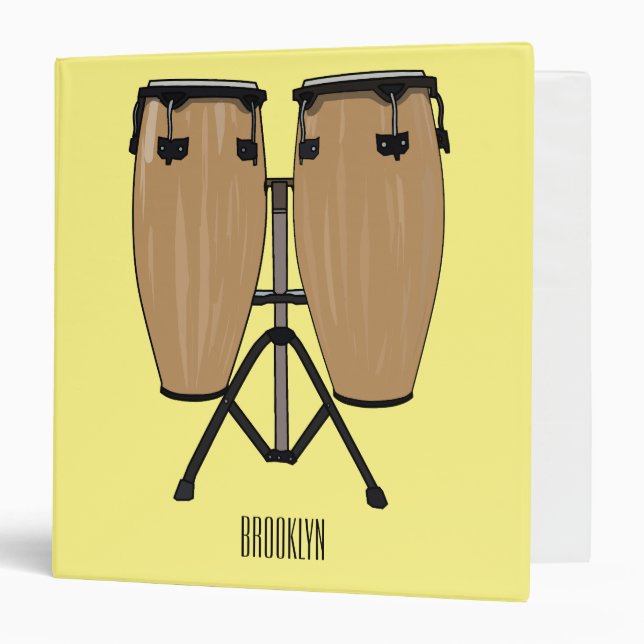 Bongo drum cartoon illustration  binder (Front/Inside)