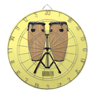 Bongo drum cartoon illustration dartboard