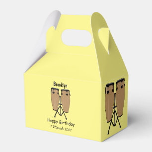 Bongo drum cartoon illustration favor box