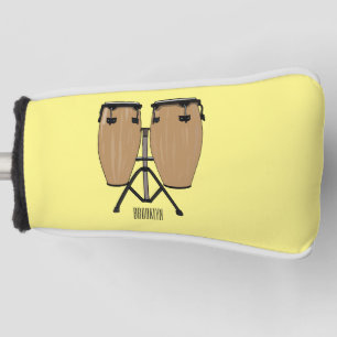 Bongo drum cartoon illustration golf head cover