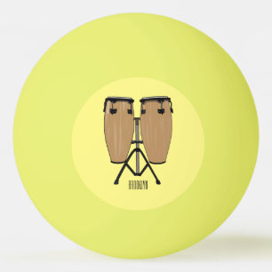Bongo drum cartoon illustration ping pong ball
