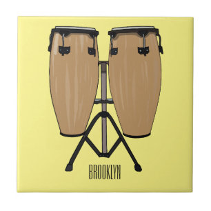 Bongo drum cartoon illustration  tile