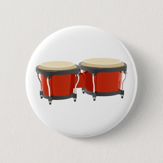 Bongo Drums 2 Inch Round Button (Front)
