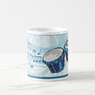 Bongo Drums and Music Notes Coffee Mug