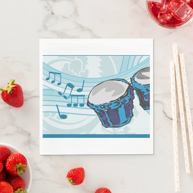Bongo Drums and Music Notes Napkin (Creator Uploaded)