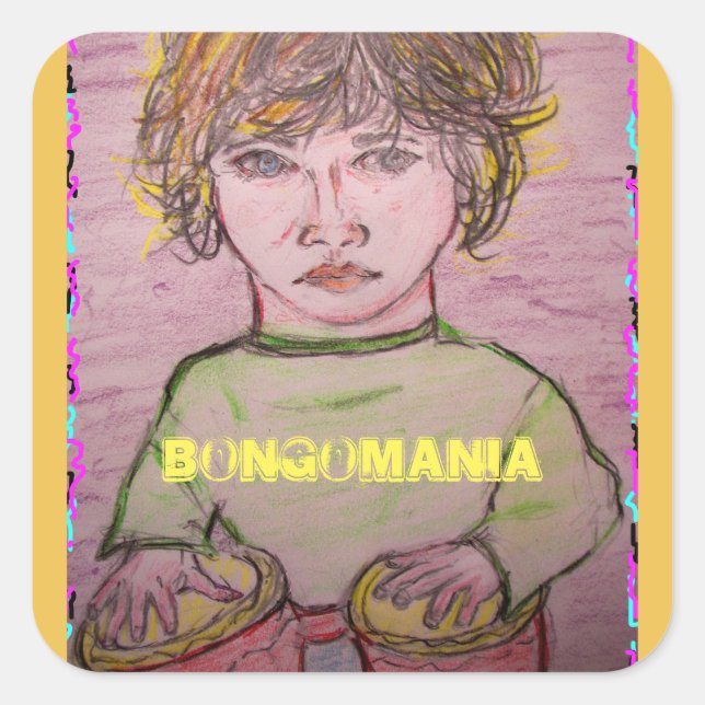 bongomania square sticker (Front)