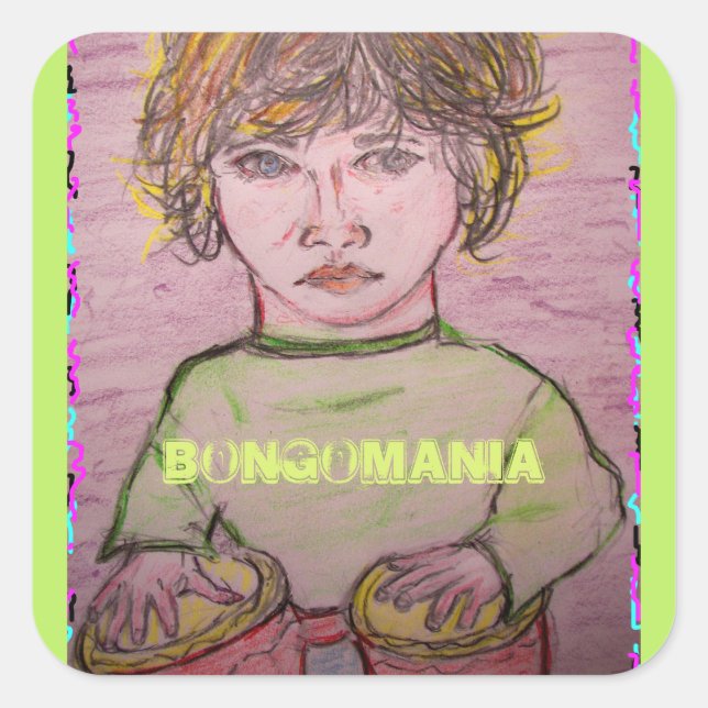 bongomania square sticker (Front)