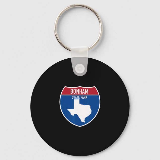 Bonham State Park Texas Tx Highway Vacation Souven Keychain (Front)
