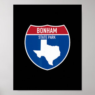 Bonham State Park Texas Tx Highway Vacation Souven Poster