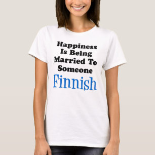 Bonheur Marié À Un T-shirt Finlandais