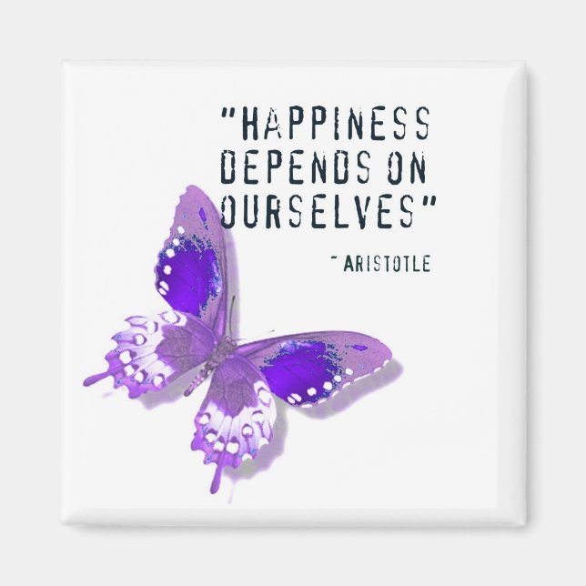 Bonheur Papillon pourpre Magnet (Devant)