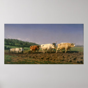 Bonheur - Ploughing In Nevers Poster