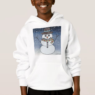 Bonhomme de neige avec fond (blanc) - Sweat à capu
