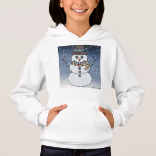 Bonhomme de neige avec fond (blanc) - Sweat à capu