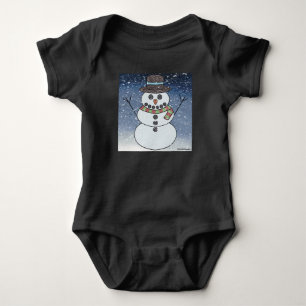 Bonhomme de neige avec fond (vivant) - Body bébé