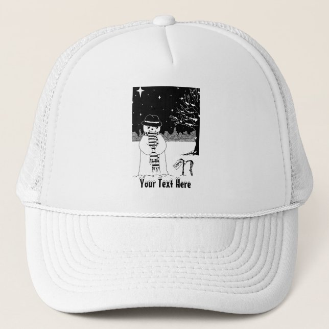 bonhomme de neige avec foulard et casquette art no (Devant)
