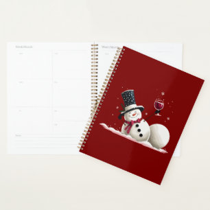 Bonhomme de neige avec vin cadeau de Noël vacances