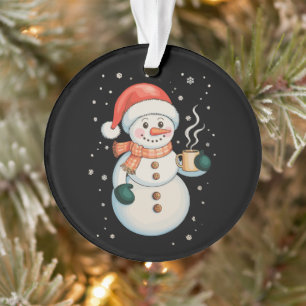 Bonhomme de neige Café chaud Chapeau de Père Noël