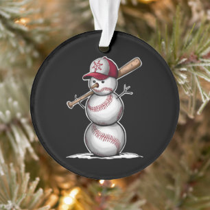 Bonhomme de neige de baseball Boules Neige Noël Xm