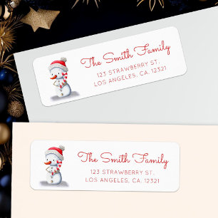 Bonhomme de neige d'hiver Canne en bonbon Adresse