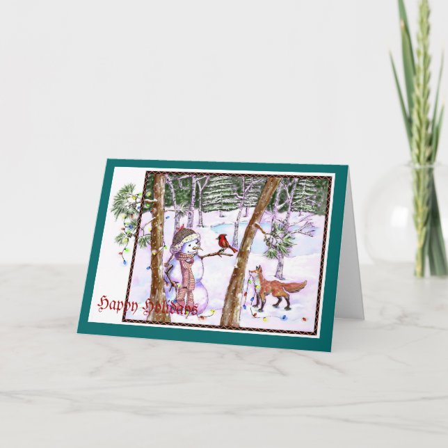 Bonhomme de neige et la carte cardinale de (Devant)