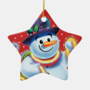 Bonhomme de neige et tresse de décoration d'arbre