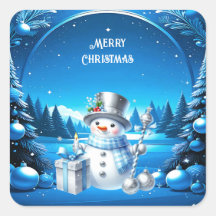 Bonhomme de neige joyeux dans des autocollants de