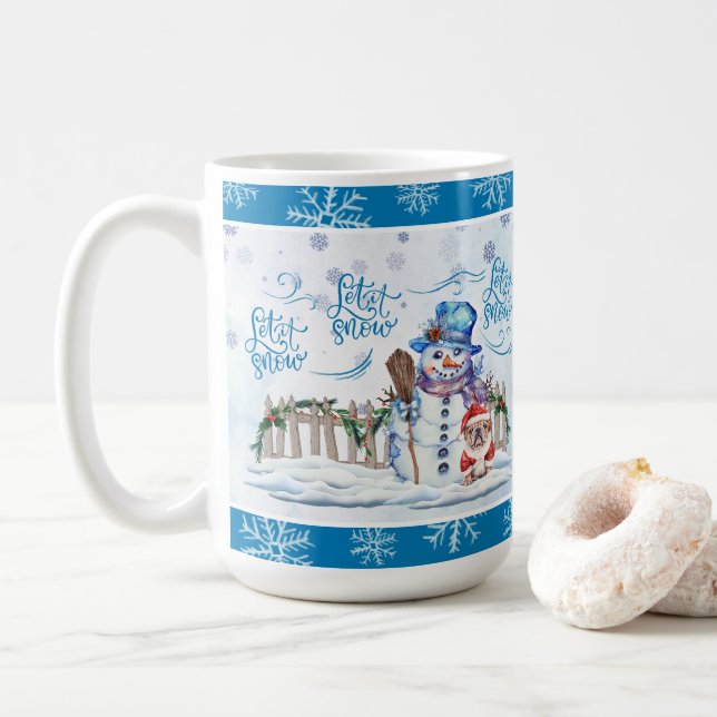 Bonhomme de neige | Laisser le café de neige Mug (Avec donut)