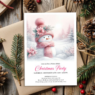 Bonhomme de neige rose magique Invitation de fête 