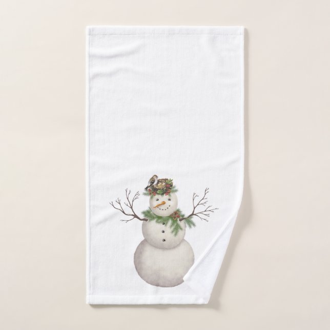 bonhomme de neige vintage moderne de jardin (Serviette à main)