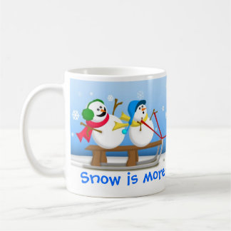 Bonhommes de neige Sledding la tasse