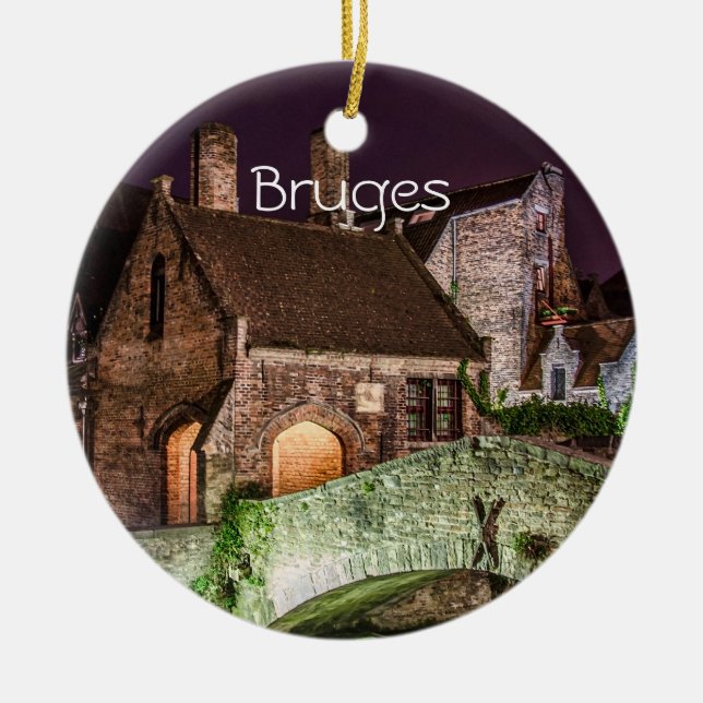 Bonifacius Bridge in Bruges Ceramic Ornament (Front)