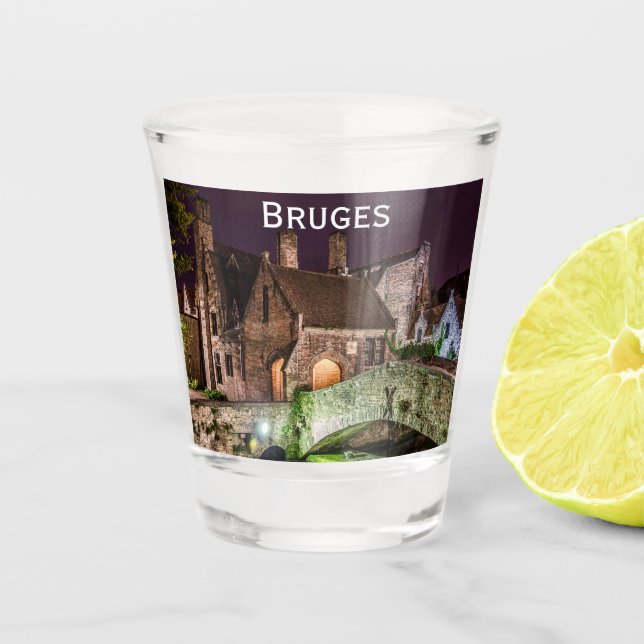 Bonifacius Bridge in Bruges Shot Glass (Front)