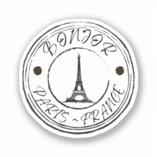 Bonjor Paris France Travel Stamp Sticker