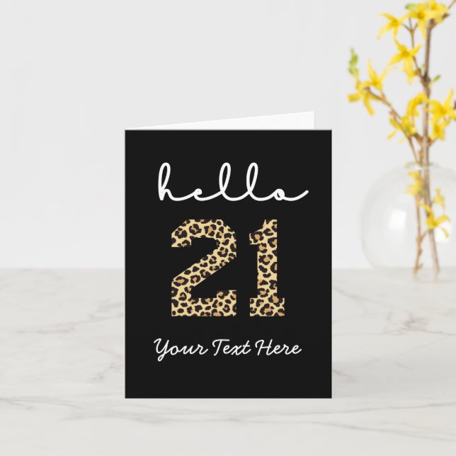 Bonjour 21 | Carte d'anniversaire 21 mignonne avec (Fleur jaune)