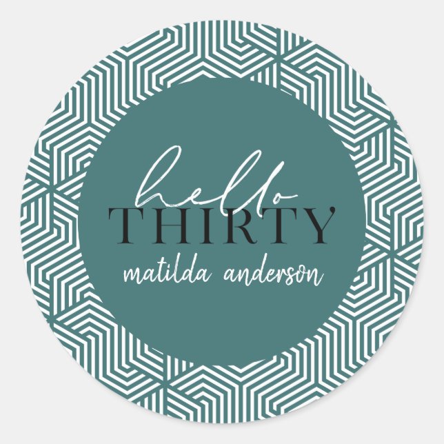 Bonjour 30e anniversaire autocollants (Devant)