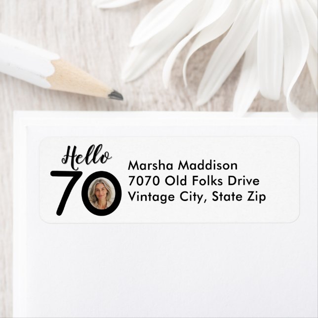 Bonjour 70 Photo personnalisée Anniversaire Adress (En situation)