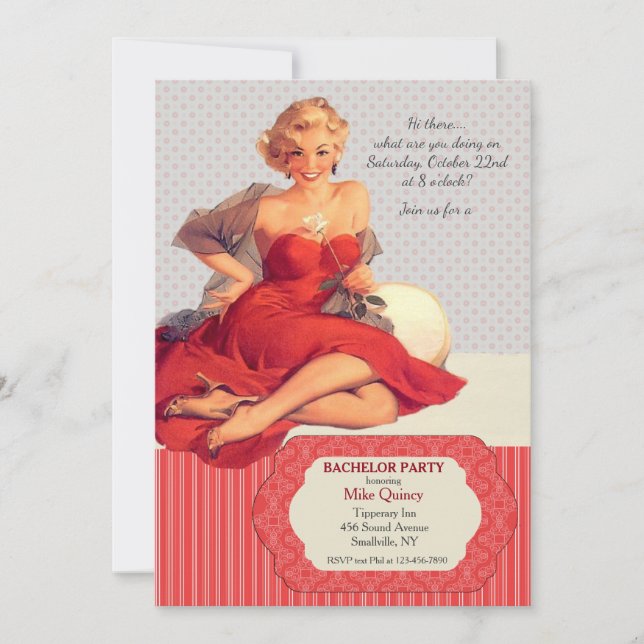 Bonjour Amour Bachelor Party Invitation (Devant)