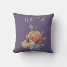 Bonjour Automne Citrouille violet oreiller à lance